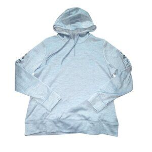 Under Armour Quarter-zip Hoodie W/ Text Graphic Sleeves-Light Blue-XL-GUC